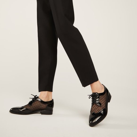Aldo Shoes - ALDO Kadaema Mesh Patent Polka Dot Oxfords Wing Tip